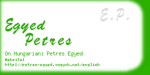 egyed petres business card